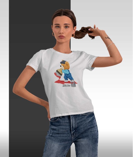 Дамска тениска с щампа Мечета Right way